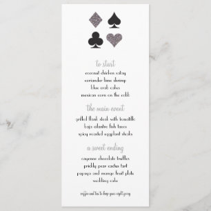 Destiny Vegas Wedding Menu Faux Platinum Glitter