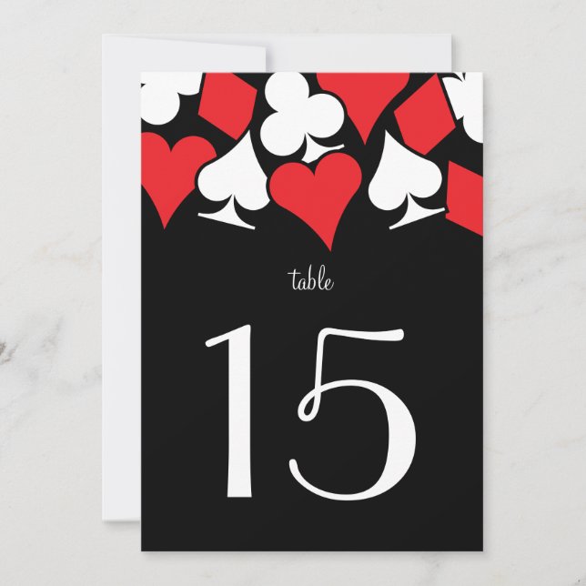 Destiny Vegas Wedding Reception Red Table Number (Front)