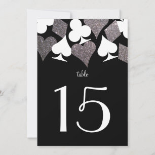 Destiny Vegas Wedding Reception Silver TableNumber Invitation