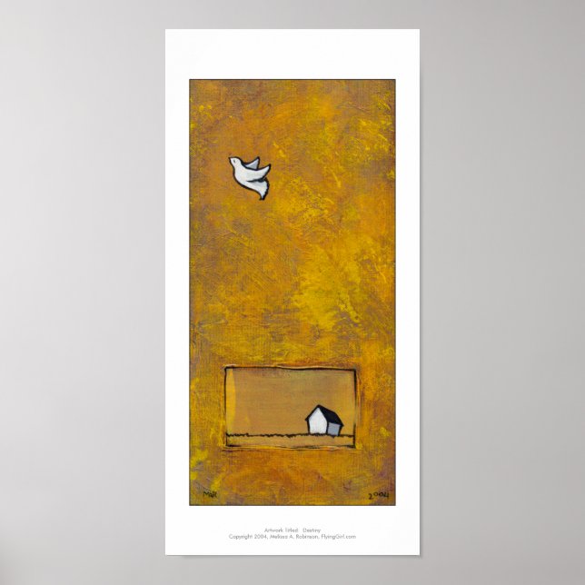 Destiny white dove bird flight pretty painting art poster (Front)
