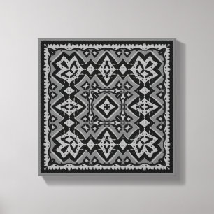 Destressed Abstract original black and grey tile Canvas Print