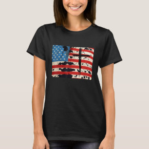 Destressed Usa Flag American Patriot One Nation Un T-Shirt