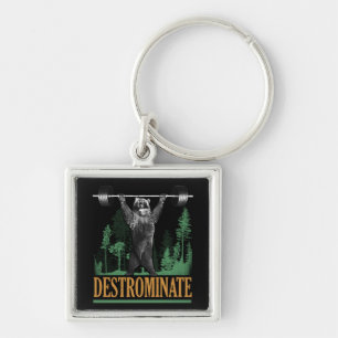 Destrominate - Bear - Funny Workout Inspirational Key Ring