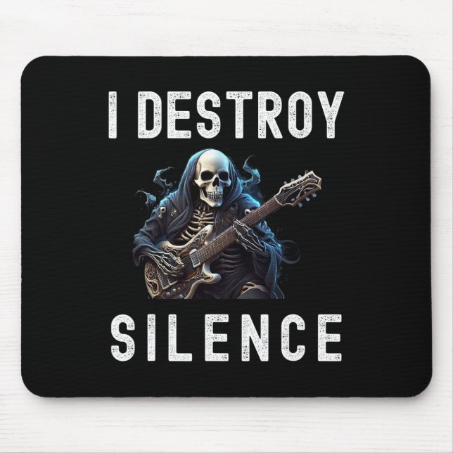 Destroy Silence Ghost Guitar Funny Guitar  Mouse Mat (Front)