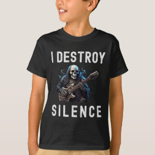 Destroy Silence Ghost Guitar Funny Guitar  T-Shirt