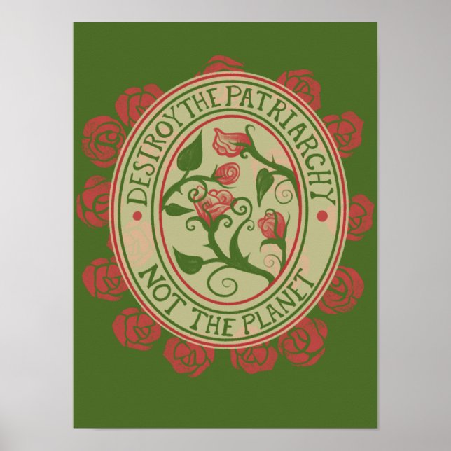 Destroy the patriarchy not the planet Feminist  Poster (Front)