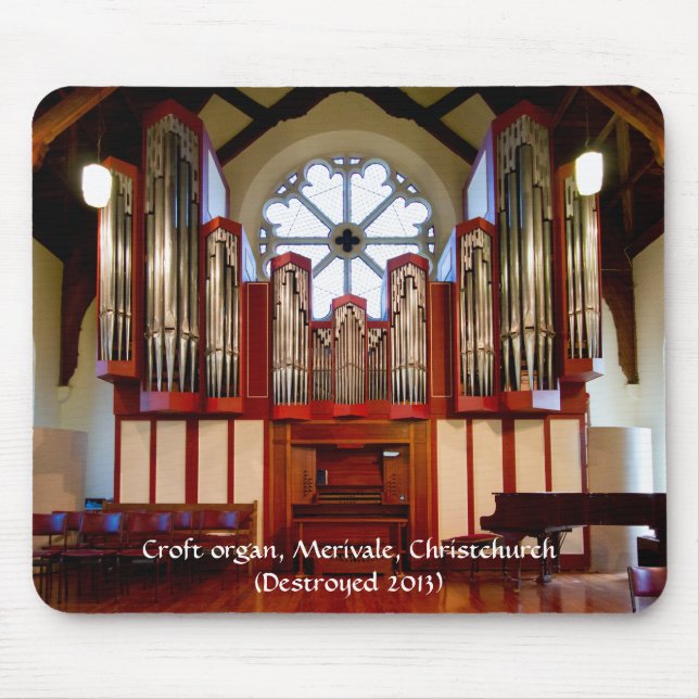 Destroyed pipe organ, Merivale, Christchurch Mouse Mat (Front)