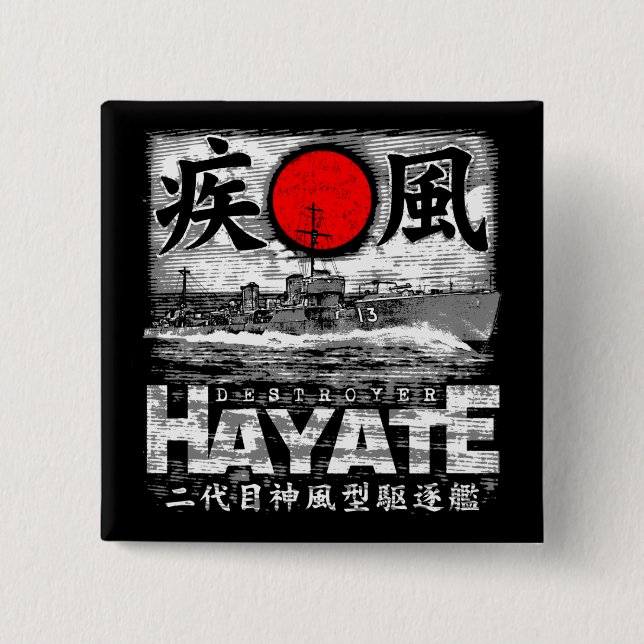 Destroyer Hayate 15 Cm Square Badge (Front)