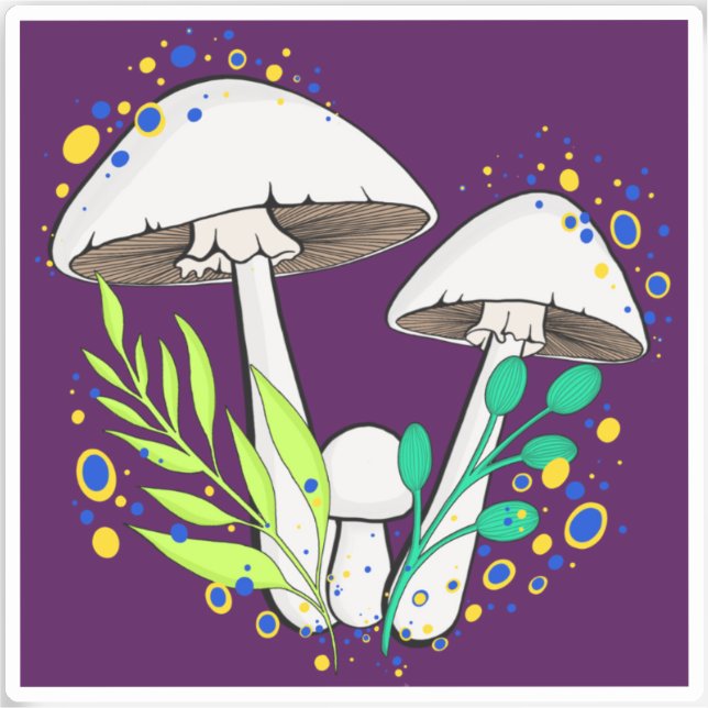 Destroying Angel Mushroom Vinyl Sticker (Front)