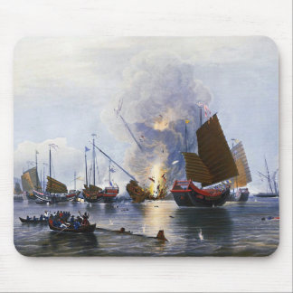 Destroying Chinese War Junks 1843 Mouse Mat