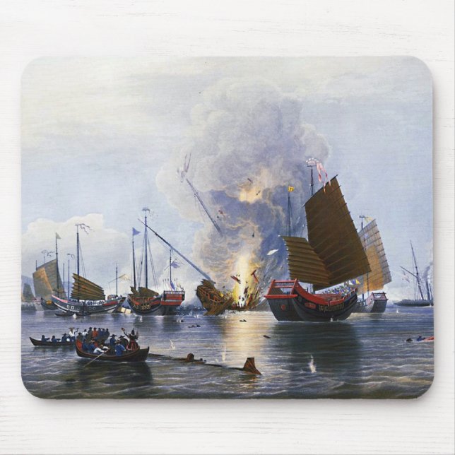 Destroying Chinese War Junks 1843 Mouse Mat (Front)