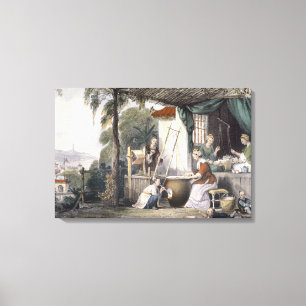 Destroying the Chrysalids and Reeling the Cocoons, Canvas Print
