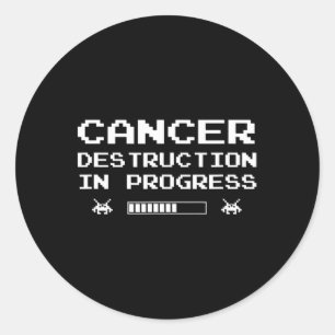 Destruction In Progress Gaming Funny Vintage Gamer Classic Round Sticker