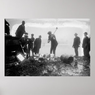 DESTRUCTION of LIQUOR by FEDERAL AGENTS 1923 Poster