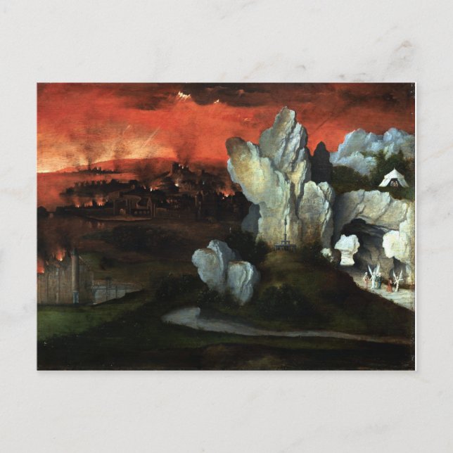 Destruction of Sodom and Gomorrah - Joachim Patine Postcard (Front)