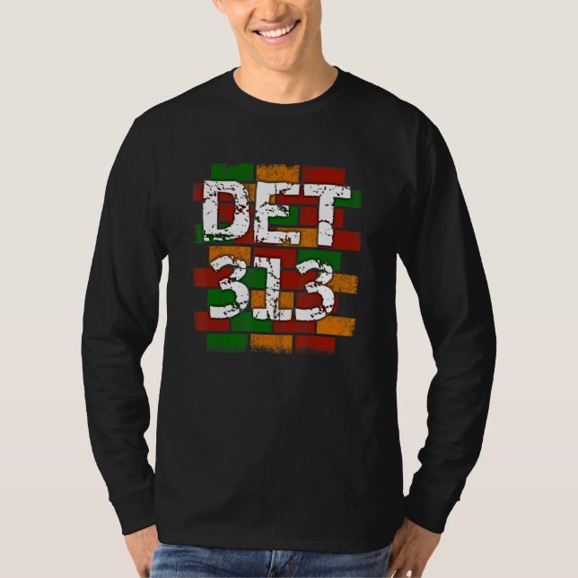 DET 313 Detroit Area Code Graffiti T-Shirt (Front)
