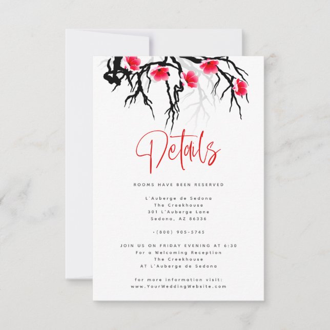 Detail Card Japanese Blossom Branch Floral (Front)