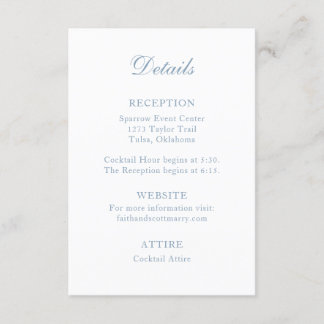 Detail Enclosure Card Dusty Blue Wedding Invite