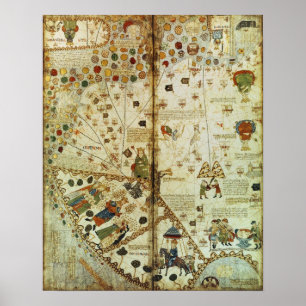 Detail from a Catalan World Map Poster