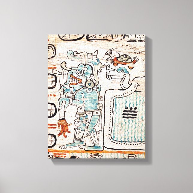 Detail from a Mayan codex Canvas Print (Front)