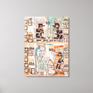 Detail from a Mayan codex Canvas Print