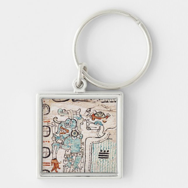 Detail from a Mayan codex Key Ring (Front)