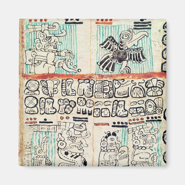 Detail from a Mayan codex Magnet (Front)