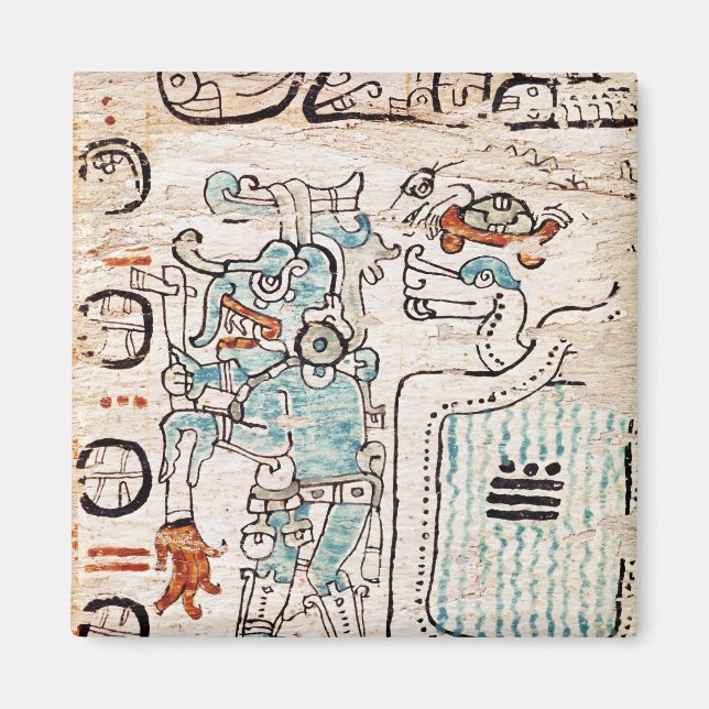 Detail from a Mayan codex Magnet (Front)