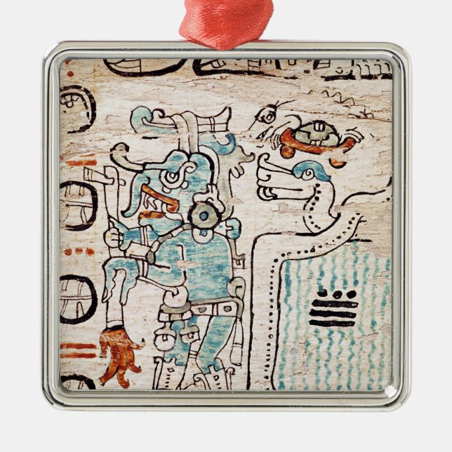 Detail from a Mayan codex Metal Tree Decoration (Front)