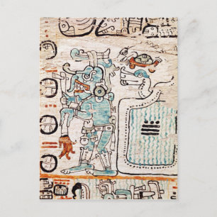 Detail from a Mayan codex Postcard