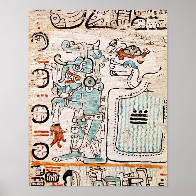 Detail from a Mayan codex Poster (Front)