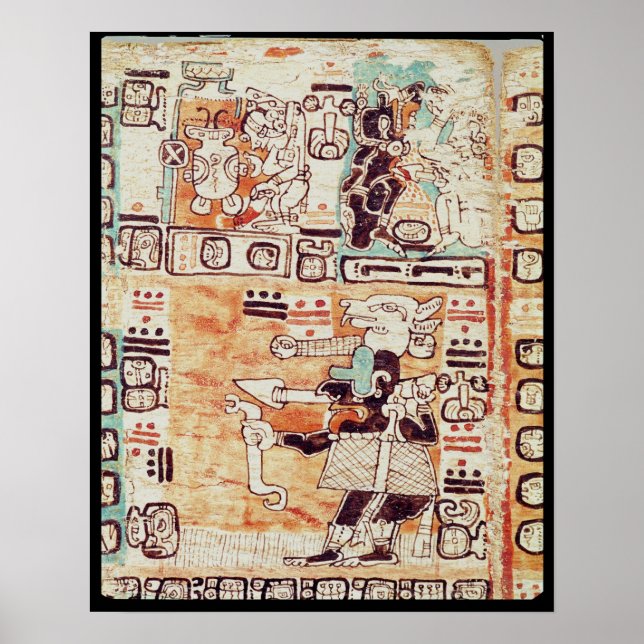 Detail from a Mayan Codex Poster (Front)