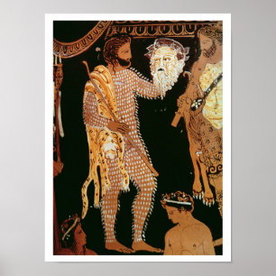 Detail from a red-figure vase showing an actor hol poster