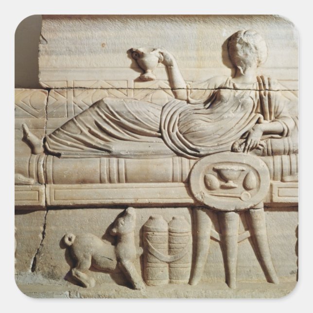 Detail from a sarcophagus square sticker (Front)