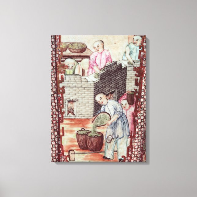 Detail from a vase depicting drying tea canvas print (Front)