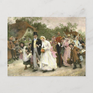 Detail from A Village Wedding by Luke Fildes Postcard