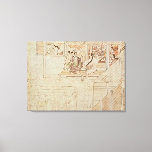 Detail from Shigisan Engi Emaki, Kamakura Period Canvas Print (Front)