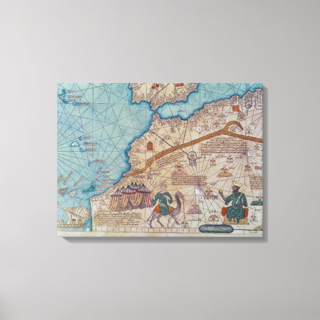 Detail from the Catalan Atlas, 1375 Canvas Print (Front)