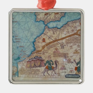 Detail from the Catalan Atlas, 1375 Metal Tree Decoration