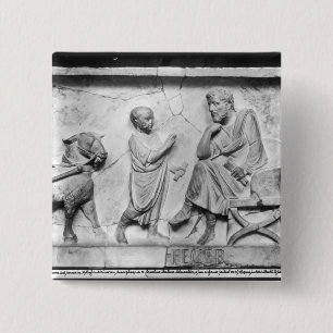 Detail from the sarcophagus of Cornelius 15 Cm Square Badge