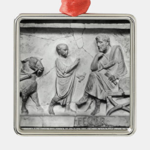 Detail from the sarcophagus of Cornelius Metal Tree Decoration