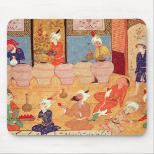 Detail of a banquet with musicians mouse mat