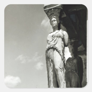 Detail of a caryatid from the Erechtheion Square Sticker