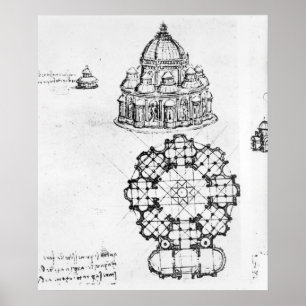 Detail of a Centralised church, c.1488 Poster