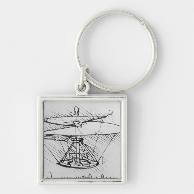 Detail of a design for a flying machine, c.1488 key ring (Front)