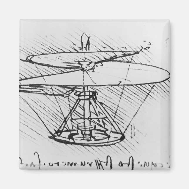 Detail of a design for a flying machine, c.1488 magnet (Front)