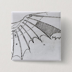 Detail of a mechanical wing 15 cm square badge