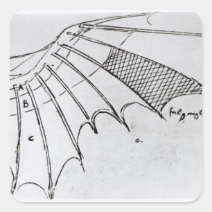 Detail of a mechanical wing square sticker