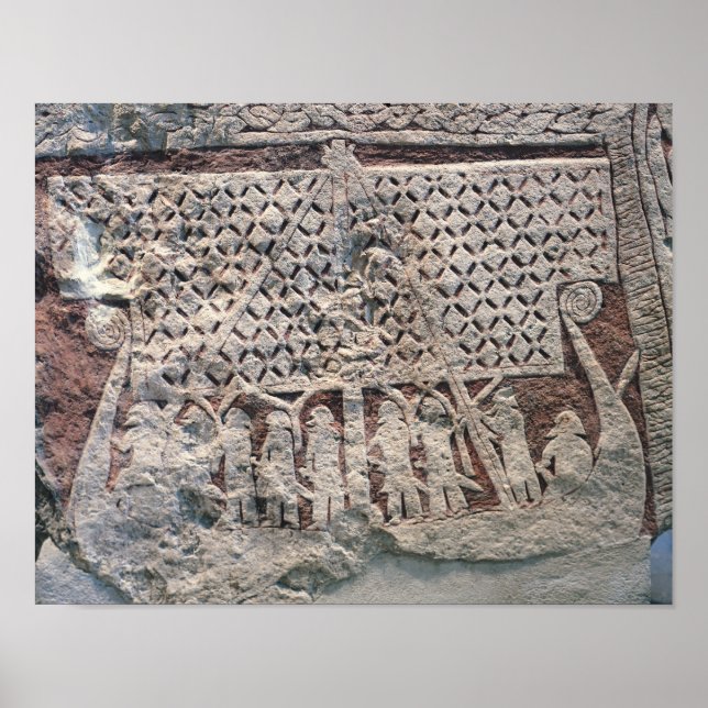 Detail of a picture stone depicting a Viking Poster (Front)