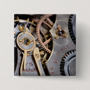 Detail of a pocket watch 15 cm square badge